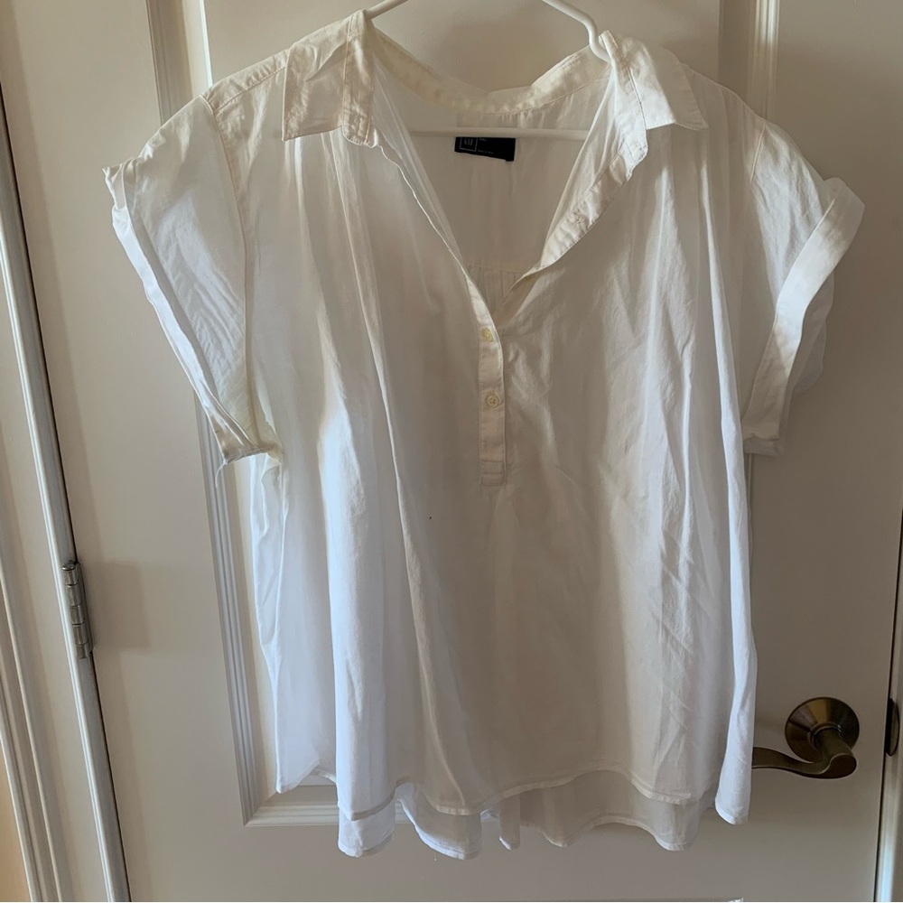 Gap Women's White Button-Up Top